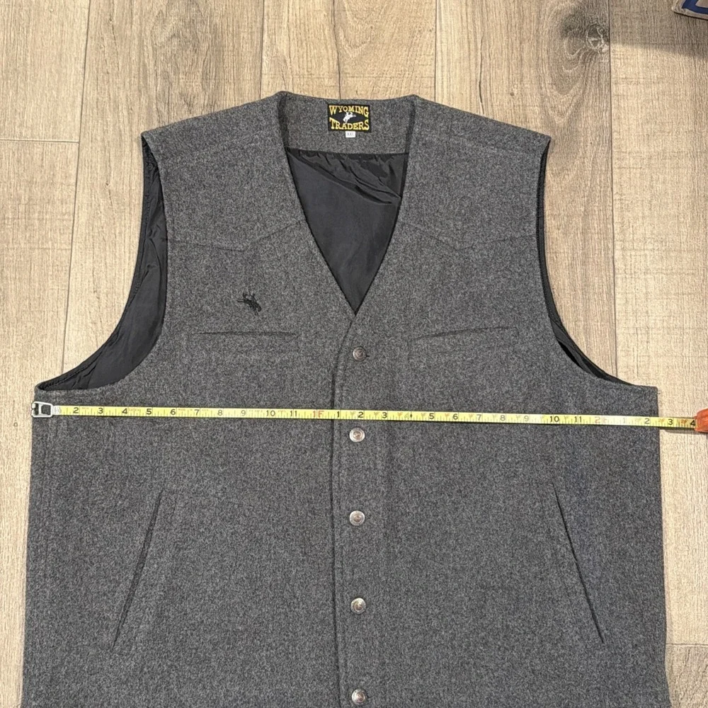 Wyoming Traders Vest Mens 2XL Gray Western Wool Lined Button‎ Ranch Wear Cowboy.